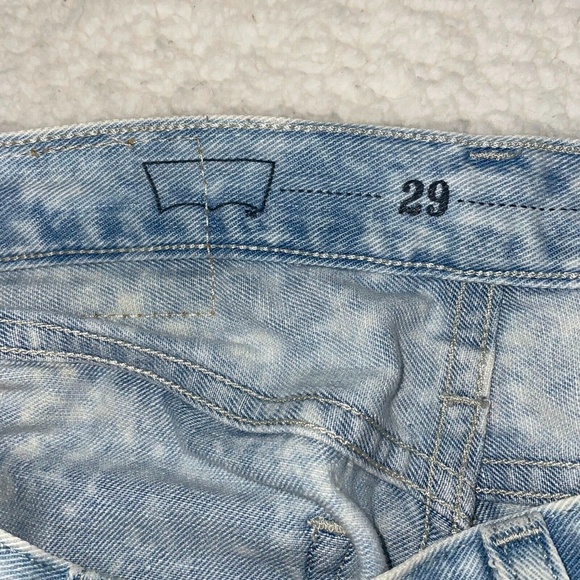 Levi's Orange Tab Reissue Light Blue Acid Wash Denim Jean Shorts Women's 29 EUC - Picture 8 of 11